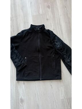 Calvin Klein Performance Black Fleece Mixed Media Full-Zip Jacket woman M